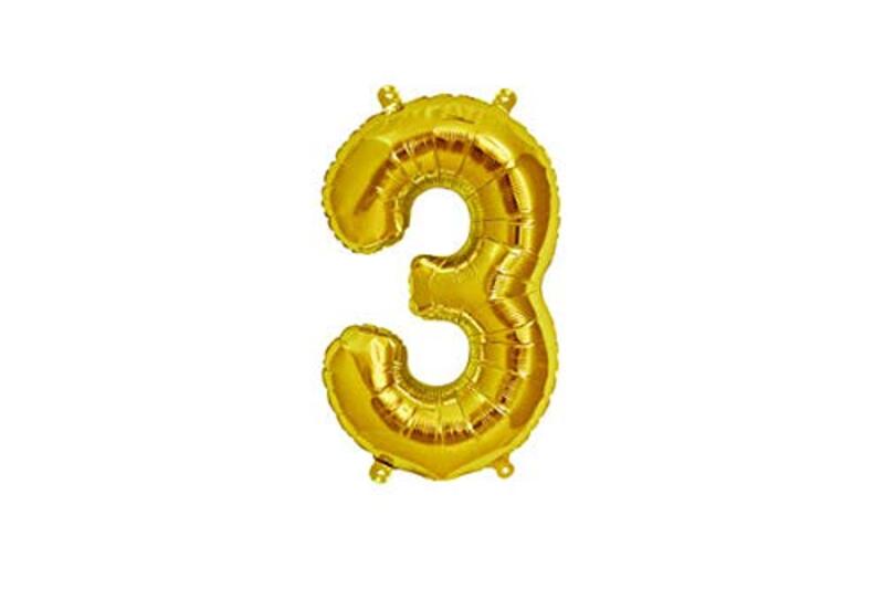 

Number 3 Foil Balloon for Birthday Party Decoration, 30 Inch, Yellow