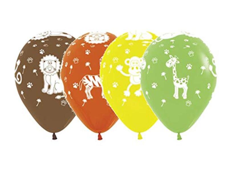 

Sempertex 12-Inch Round All Over Jungle Latex Balloons Set, 50-Piece, Assorted Colours