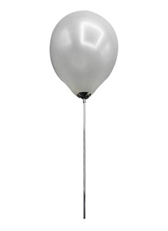 

Party Fun Beautiful Balloons with Stick & Holder, 10-Inch, 10-Piece, Silver