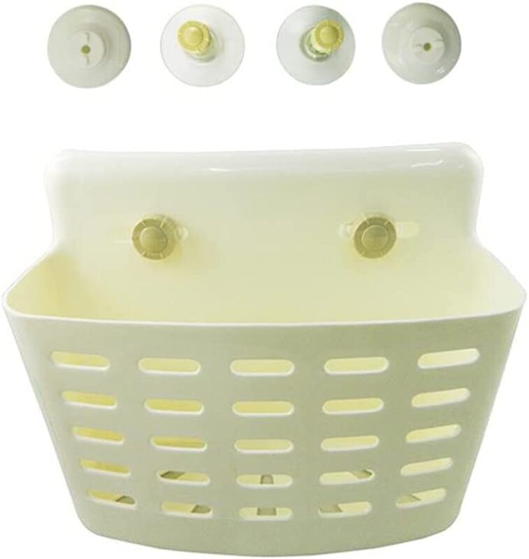 

Beautiful Wall Attachable Bathroom Net Basket Bracket, White
