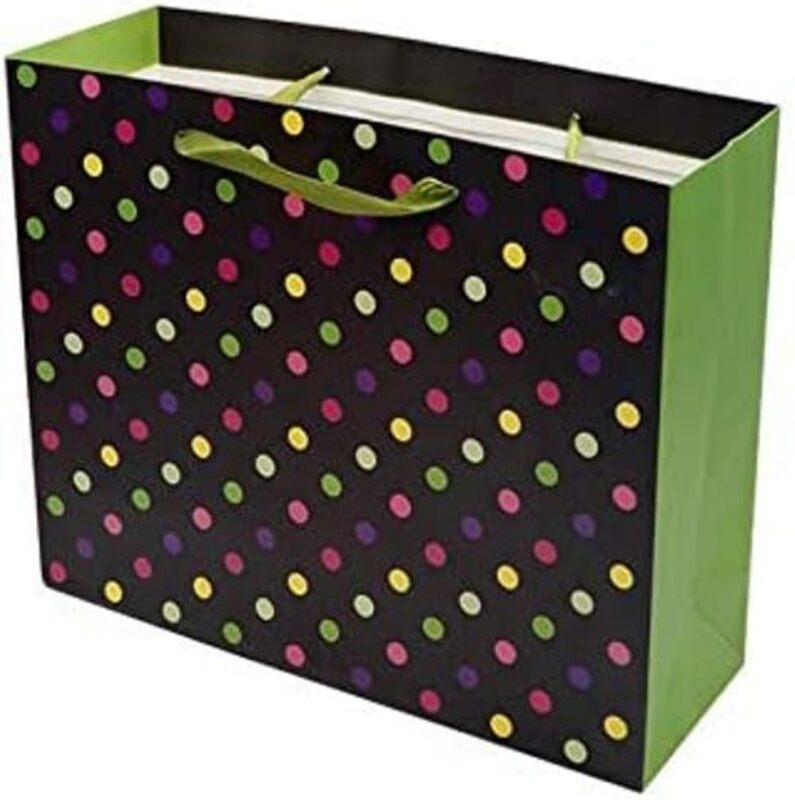 

Generic Beautiful Paper Gift Bag Dot Design for Any Occasion, 26 x 32cm, Green