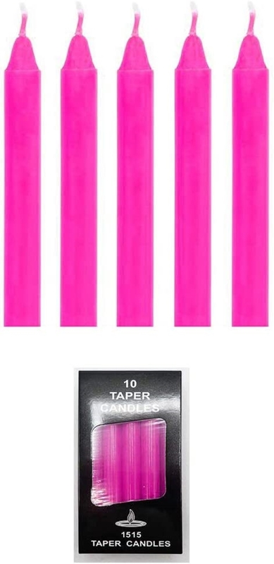 

Generic Straight & Beautiful Unscented Candles, 15 x 1.5cm, 10 Pieces, Pink