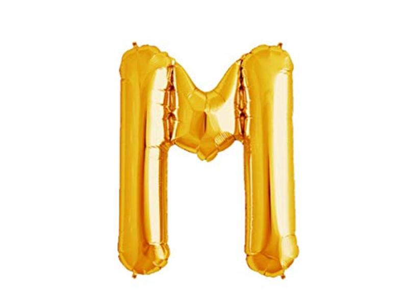 

Beautiful Alphabet M Foil Balloon, 40-Inch, Gold