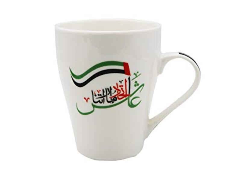 

350ml UAE Flag Printed Ceramic Coffee/Tea Mug, White