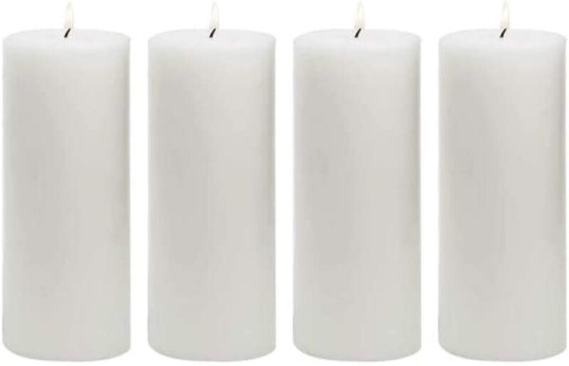 

Beautiful Pillar Candle, 1.57 x 3.93 inch, 4 Pieces, White