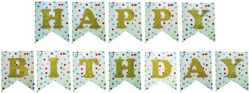 

Generic Happy Birthday Party Decorations Banner, Ages 3+, Multicolour