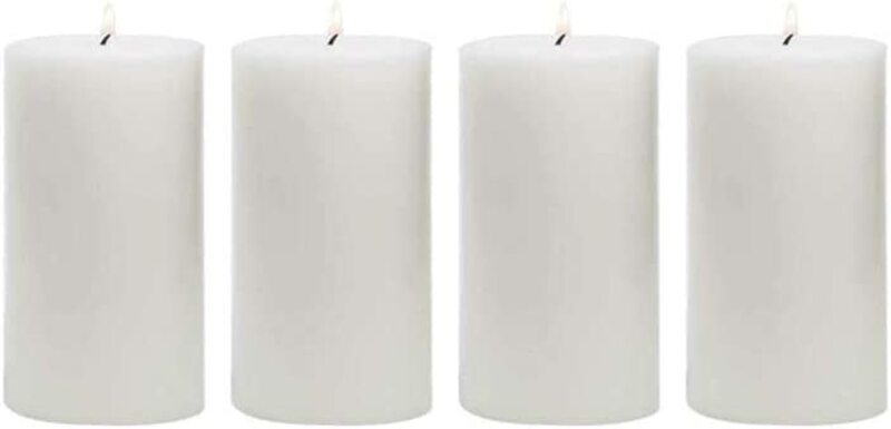 

Beautiful Pillar Candle, 1.57 x 2.96 inch, 4 Pieces, White