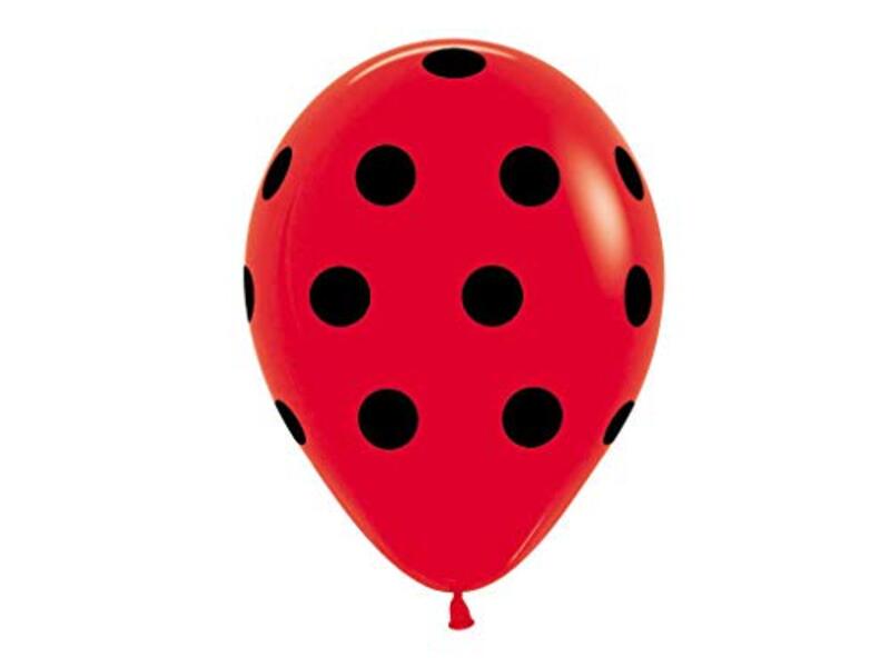 

Sempertex 12-Inch Round Polka Dots Latex Balloons Set, 50-Piece, Red