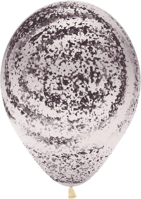 

Sempertex Crystal Clear Graffiti Marble Round Balloons, 25-Piece, Multicolour