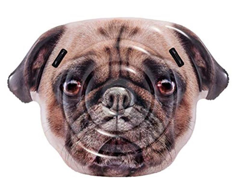 

Intex Inflatable Pug Face Island Mattress Lilo, 173 x 130cm, Brown