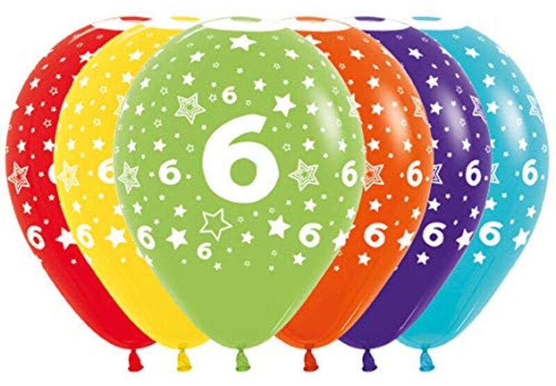 

Sempertex 12-Inch Number '6' Round Balloons Set, 50-Piece, Assorted Colours