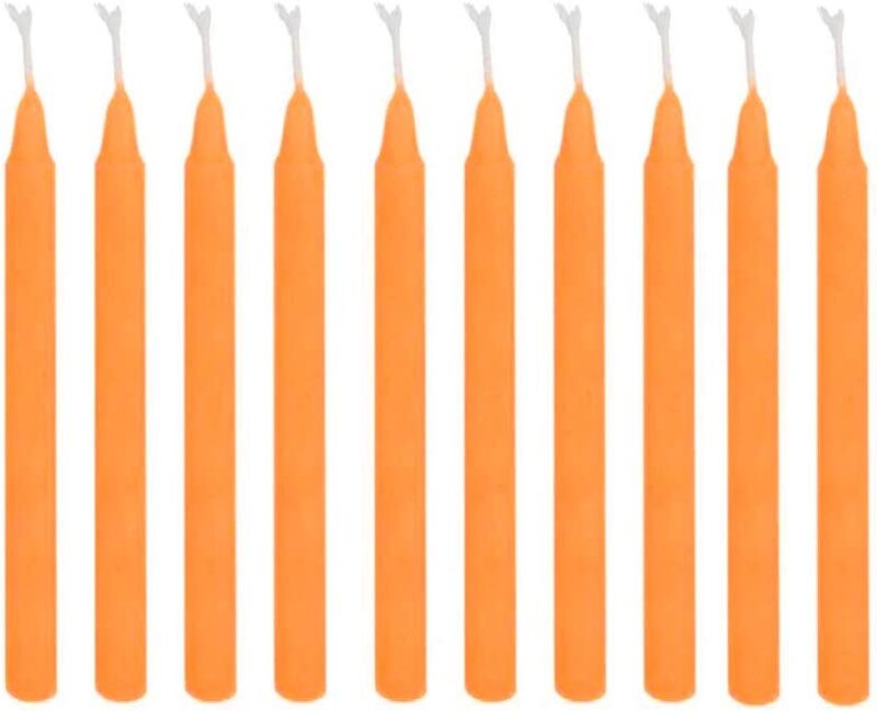 

Generic Beautiful Slim Pillar Candle, 19 x 1.5cm, 10 Piece, Orange