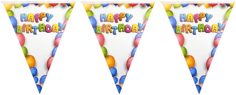 

Happy Birthday Party Decorations Colorful Banner, Ages 3+, Multicolour