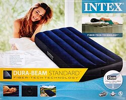 Intex Dura Beam Standard Classic Downy Airbed, Blue