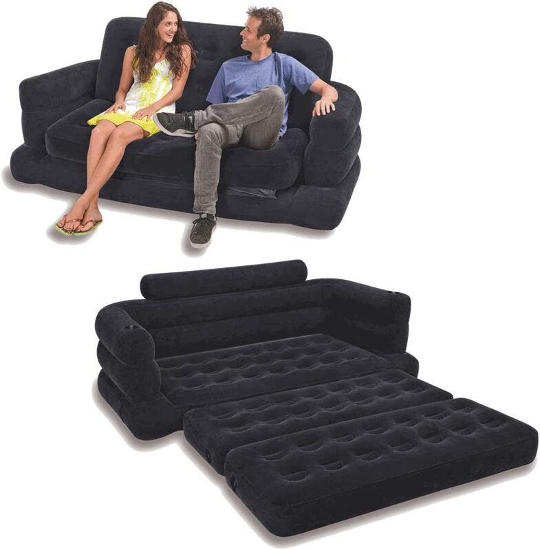 

Intex Two Person Inflatable Pull Out Sofa Bed, Black