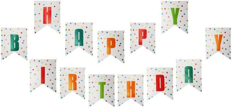 

Party Fun Happy Birthday Letter Printed Banner for Party Props, Multicolour