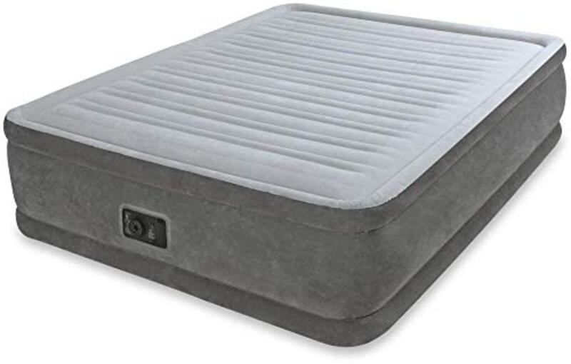 

Intex PVC Comfort Plush Queen Airbed with Built-in Electric Air Pump, Grey