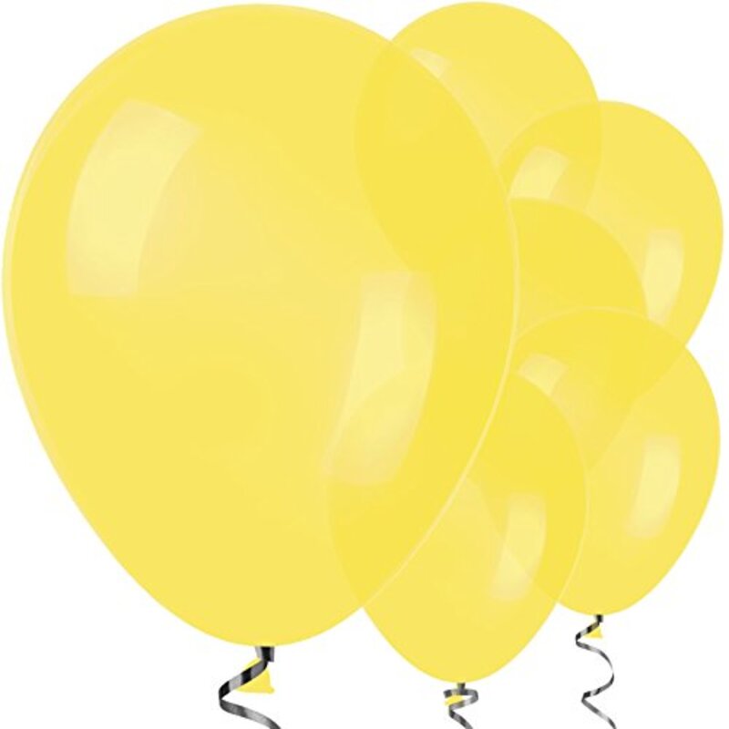 

Amscan 12-Inch Solid Latex Yellow Balloons, 50-Piece, Ages 1+ Month