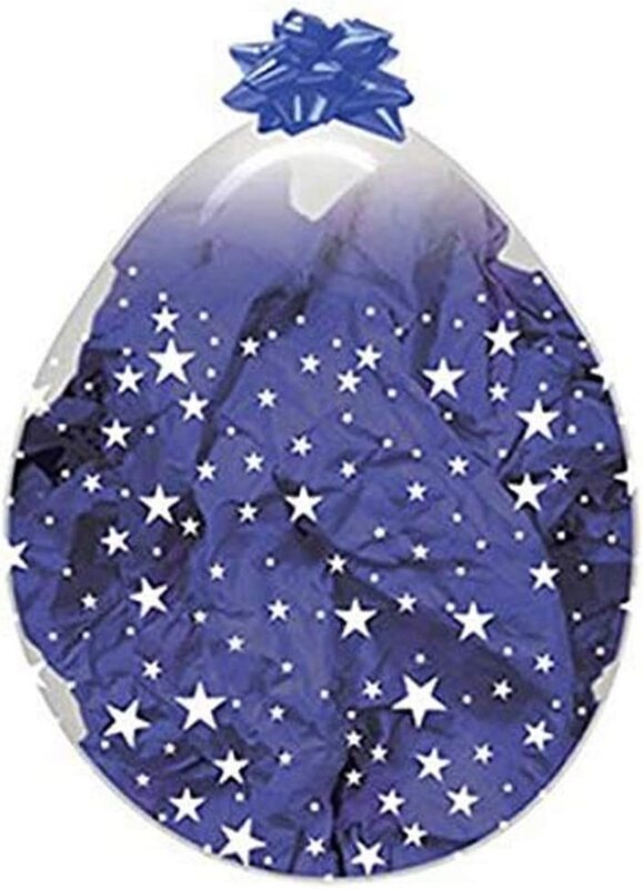 

Sempertex 18-inch Round All Over Stars Latex Balloons, 6 Pieces, Crystal Clear