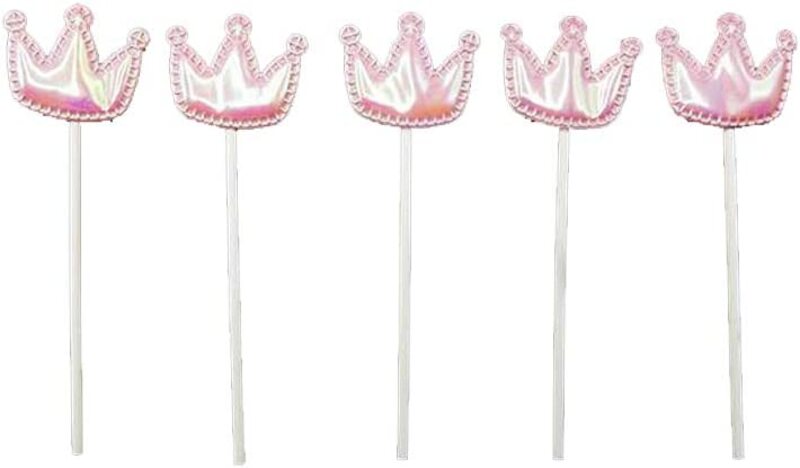 

Generic Birthday Party Decorations Acrylic Crown, 5 Pieces, Pink