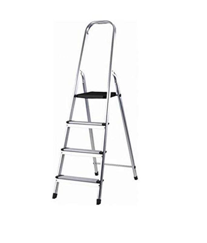 

Beautiful 4-Steps Folding Aluminium Ladder, Black
