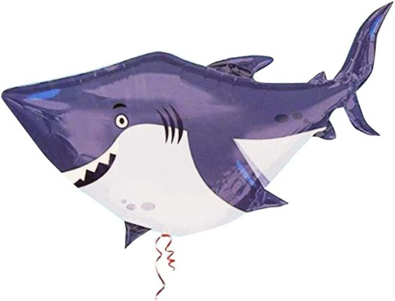 

Baby Shark Party Fun Foil Balloons, 35 Inch, Ages 3+, Blue/white