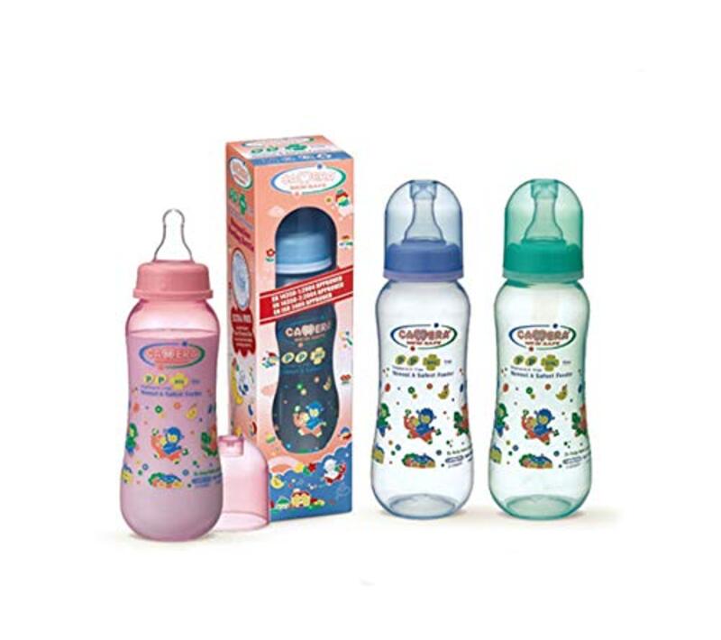 

Baby Feeding Non Toxic Glass Bottle with Nipple, 240ml, Multicolour