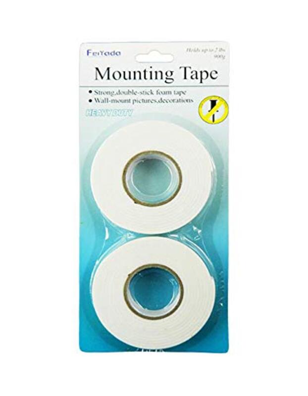 

FeiYada Strong Heavy Duty Double Sided Mounting Foam Tape, 18mm x 2mt, 2 Pieces, White