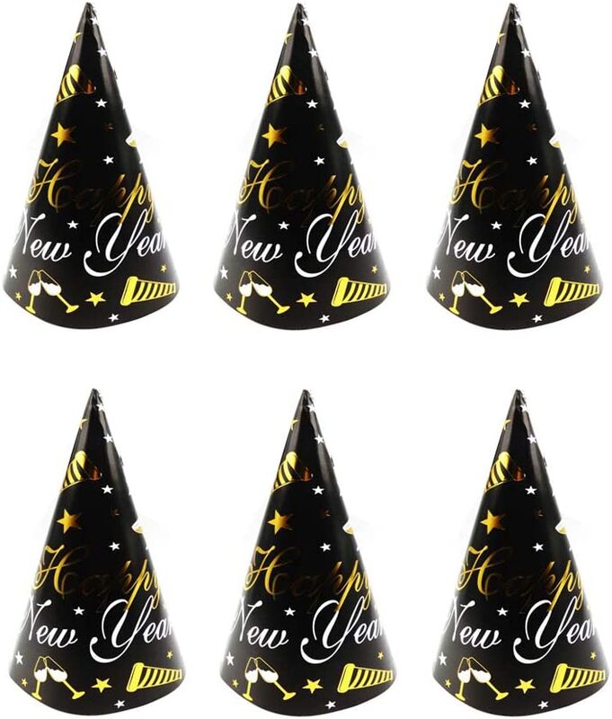 

Generic Party Fun Beautiful New Year Design Paper Hat, 9-Inch, 6 Pieces