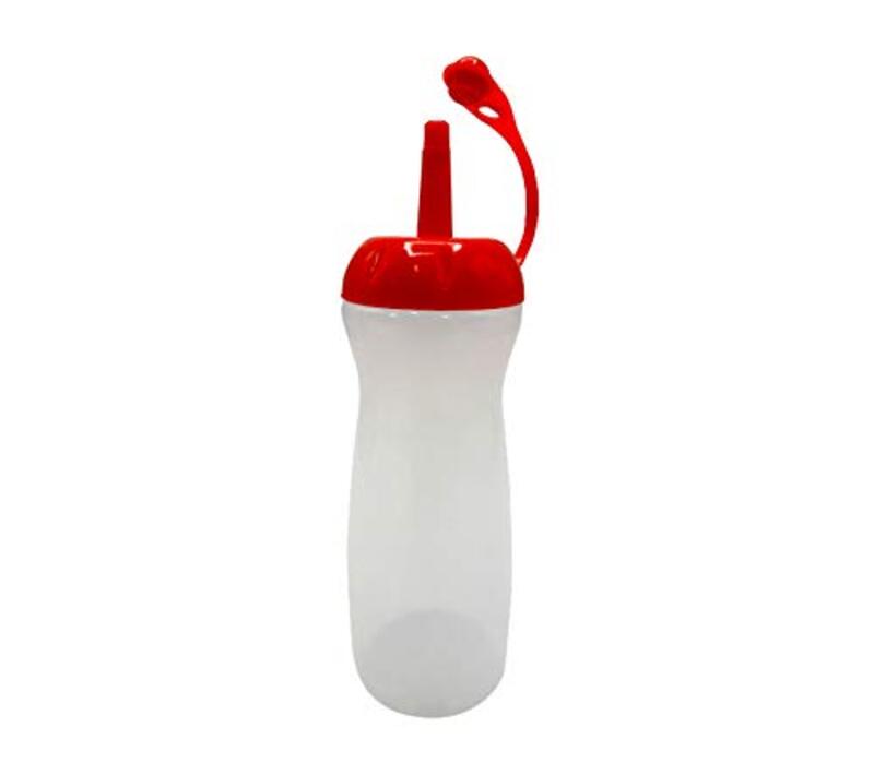 

Plastic Sauce Bottle with a Nozzle Twisting Cap Lid, 2 Pieces, Red/White