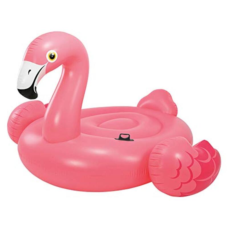 

Intex Giant Mega Inflatable Flamingo Island Pool Float, 56288, Pink