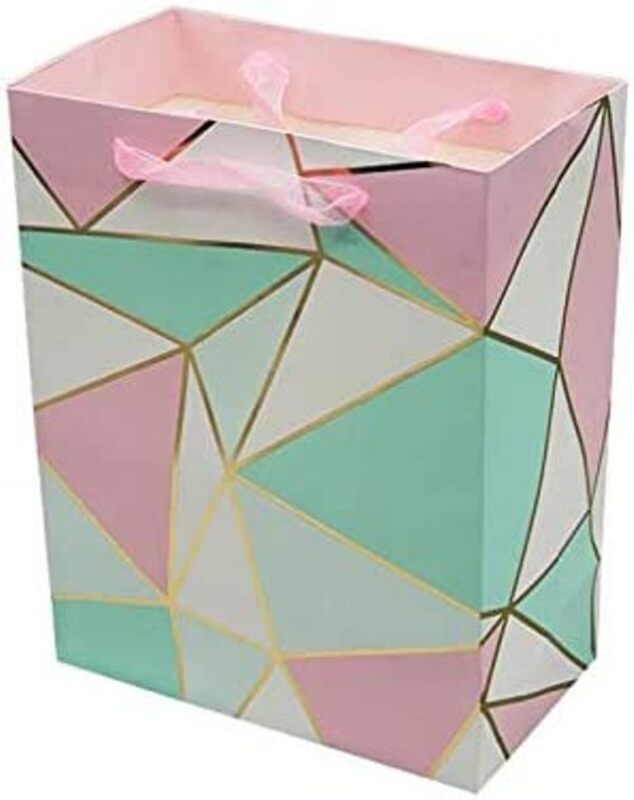 

Generic Beautiful Paper Gift Bag Unique Design for Any Occasion, 23 x 18 x 10cm, Pink