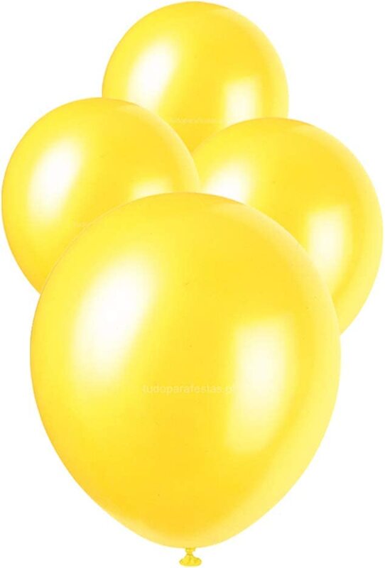 

Party Fan Yellow Metallic Transparent Balloon, 40 Pieces, All Ages, Yellow