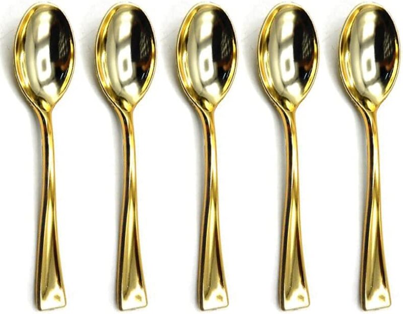 

24-Piece Beautiful Plastic Tea Spoon, Gold