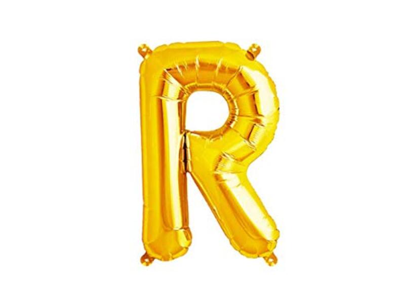 

Beautiful Alphabet R Foil Balloon, 38-Inch, Gold
