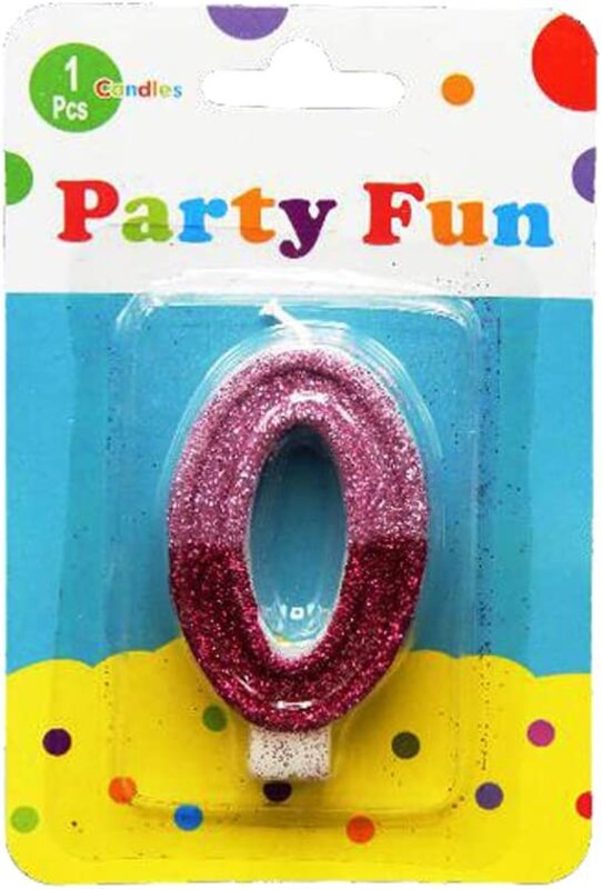 

Generic Party Fun Number "0" Candle, 2 inch, Pink