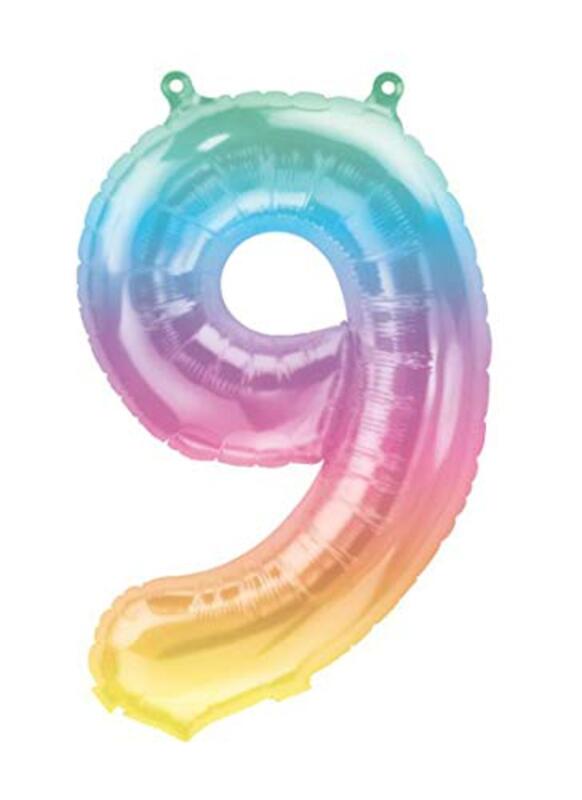 

Party Fun No.9 Birthday Party Foil Balloons, 16-Inch, Multicolour