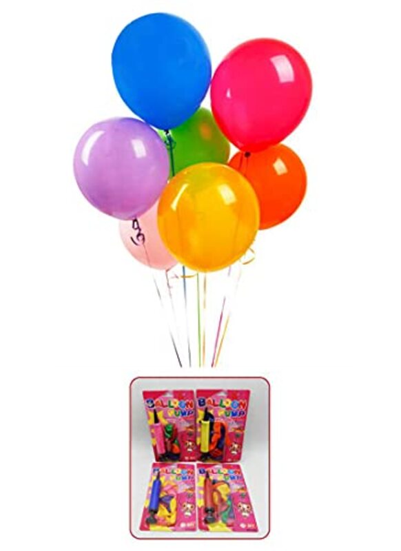 

Beautiful Standard Balloon with Pump, 10-Piece, Multicolour