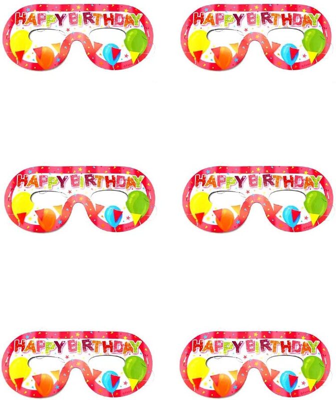 

Happy Birthday Parties Beautiful Carousel Paper Printed Eye Mask, 6 Pieces, Ages 3+, Pink