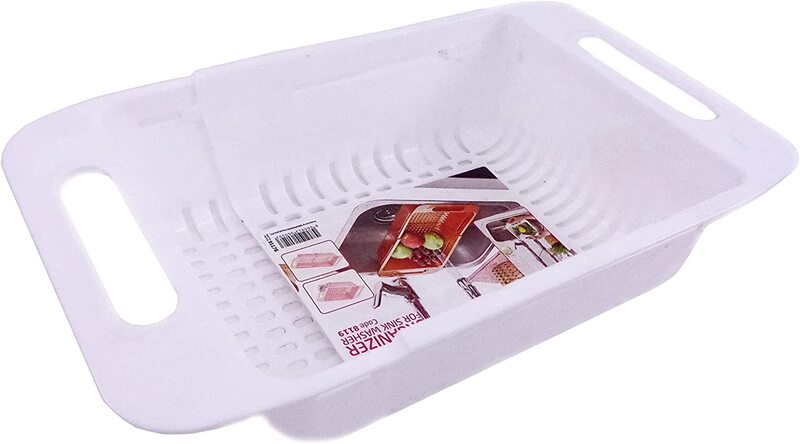 

Collapsible Kitchen Colander Sink Basket, Or-8119, White