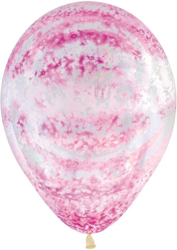 

Sempertex Crystal Clear Graffiti Rose Round Balloons, 25-Piece, Pink