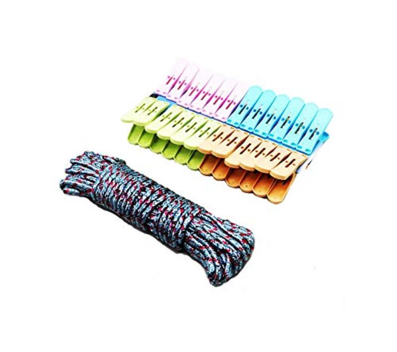 

Beautiful Hanging Pegs with Rope, 2 Pack x 24 Pieces, Multicolour