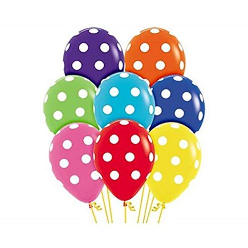 

Sempertex 12-Inch Round Fashion Polka Dots Latex Balloons, 12-Piece, Assorted Colours