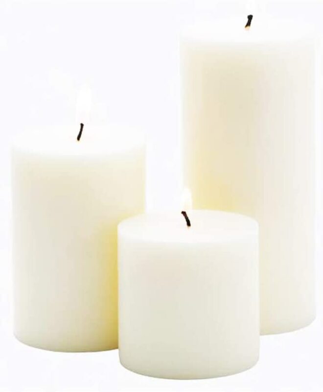 

Generic Beautiful Pillar Candles, 5cm, 3 Pieces, White