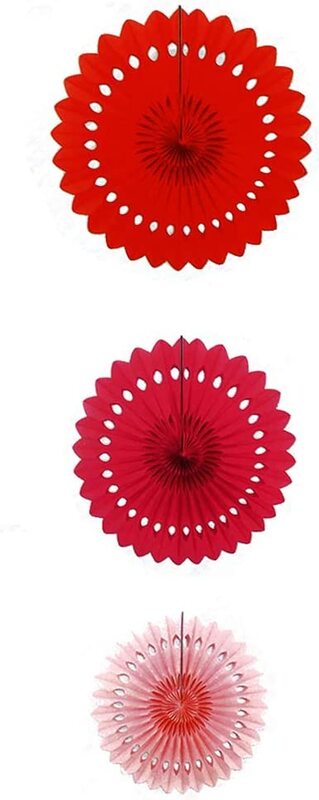 

Beautiful Decorative Paper Fan Set, 3 Pieces, All Ages, Multicolour