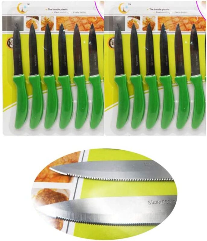 

12-Piece Strong & Beautiful Kitchen Fruit Knife, Green