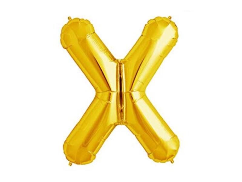 

Beautiful Alphabet X Foil Balloon, 43-Inch, Gold