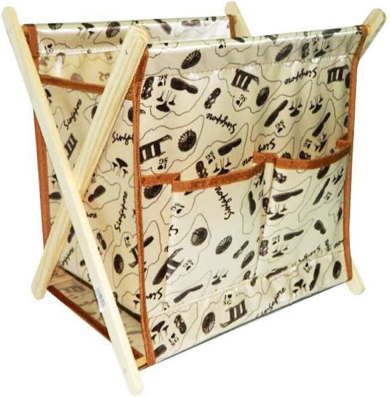 

Beautiful Fabric & Wooden Magazine Rack, Multicolour