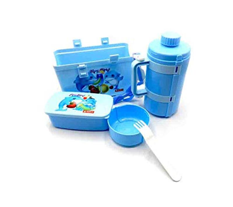 

Fantasia Lion Star Tiffin Set with 800ml Water Bottle, Blue