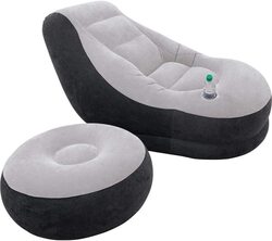 Intex Inflatable Chair with Footrest, 68564, White/Grey